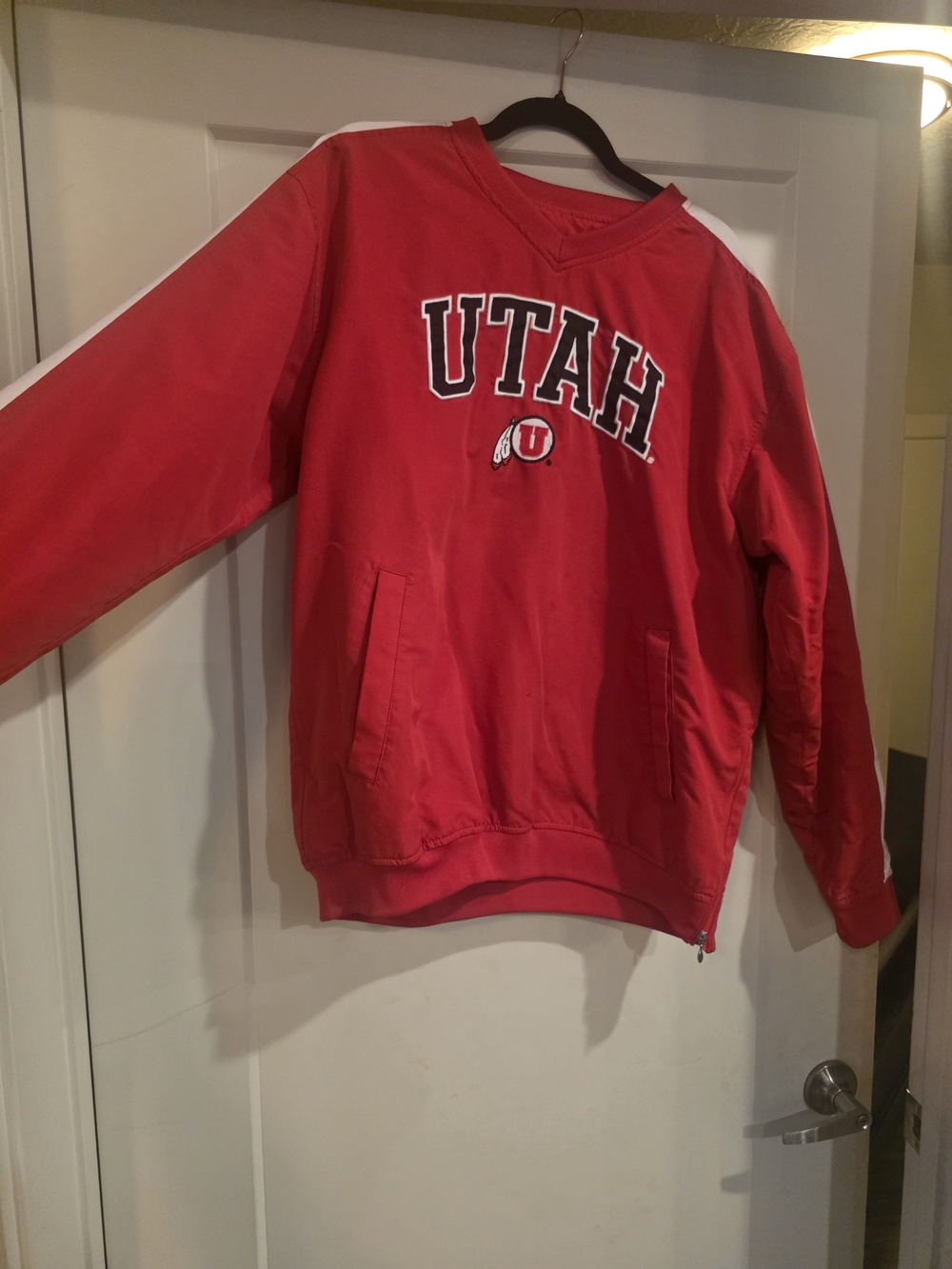 Utah Utes Red Pullover Windbreaker, Lined